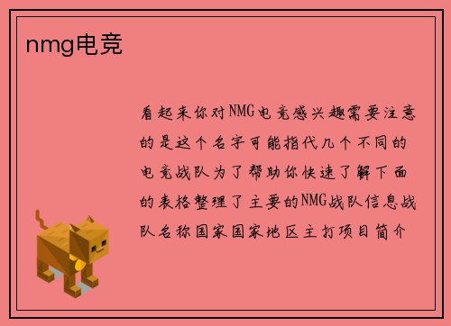 nmg电竞