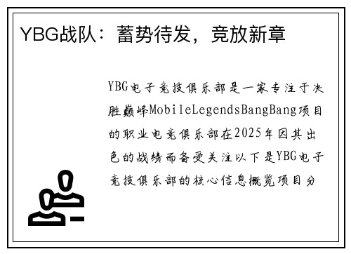 YBG战队：蓄势待发，竞放新章